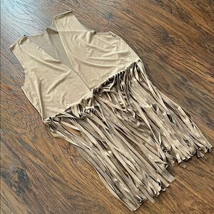 Fringe Tan Vest/Cardigan for Women